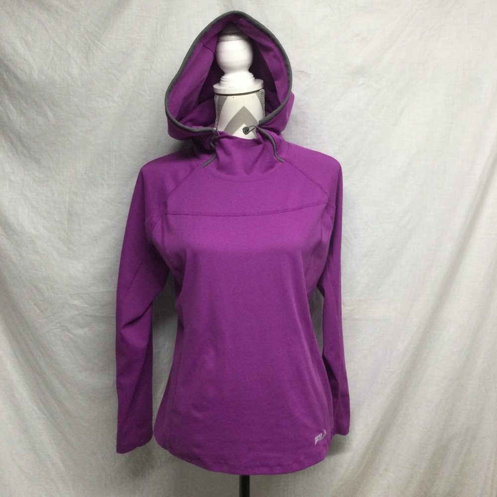 FILA Womens Purple Training Pullover Hoodie Sz M